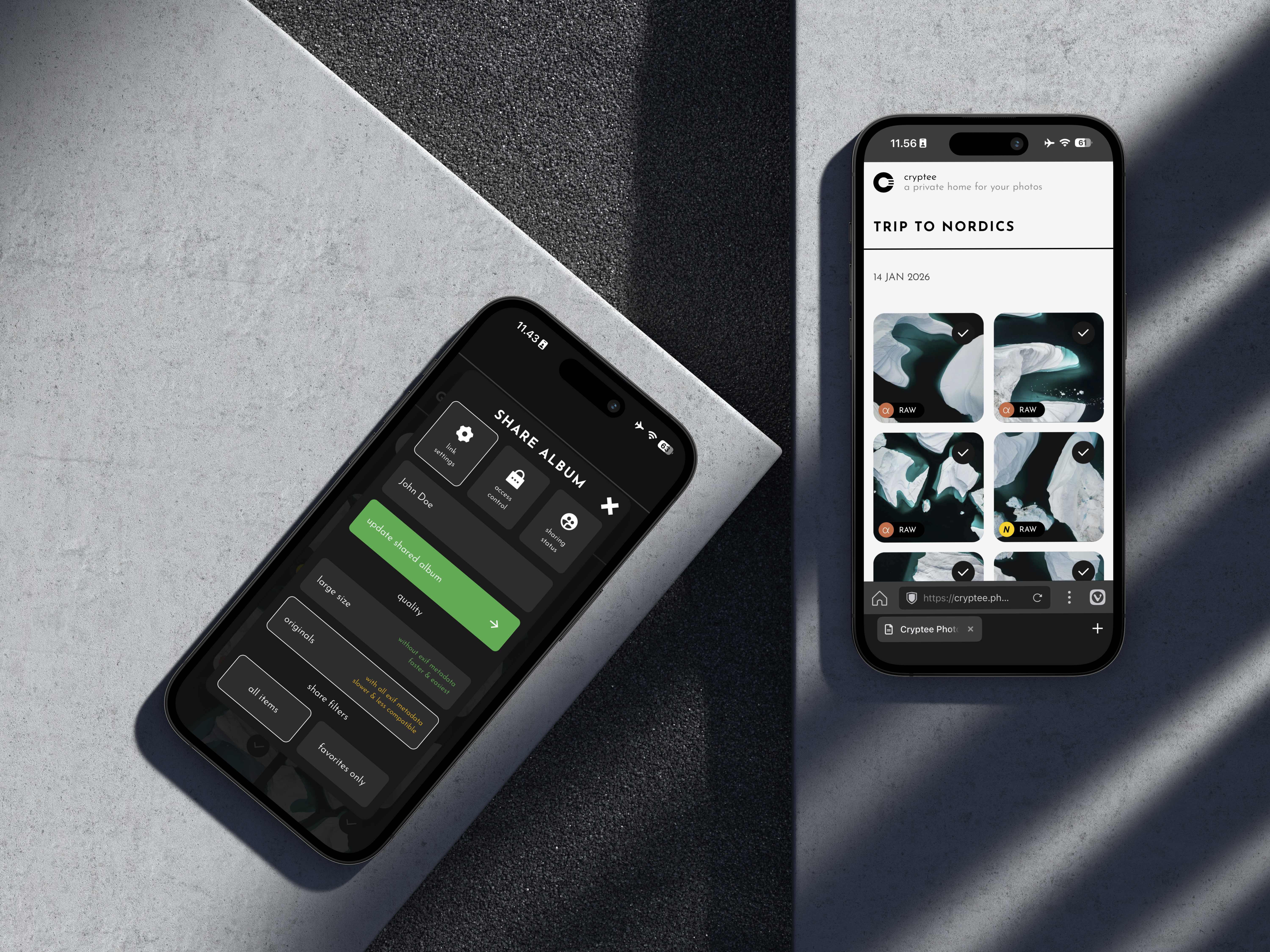 Cryptee Sharing with Vivaldi